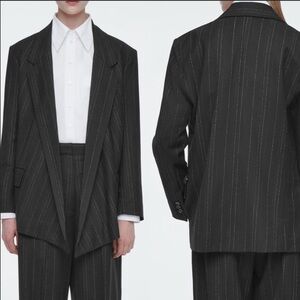 NWT COS drape pinstripe wool blend blazer size 2 oversized